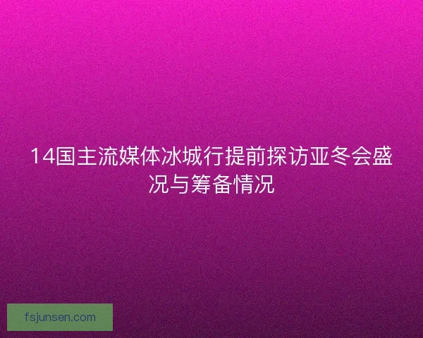 14国主流媒体冰城行提前探访亚冬会盛况与筹备情况